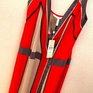 BCBG Runway Multi Color MIDI dress, Silk, Lined